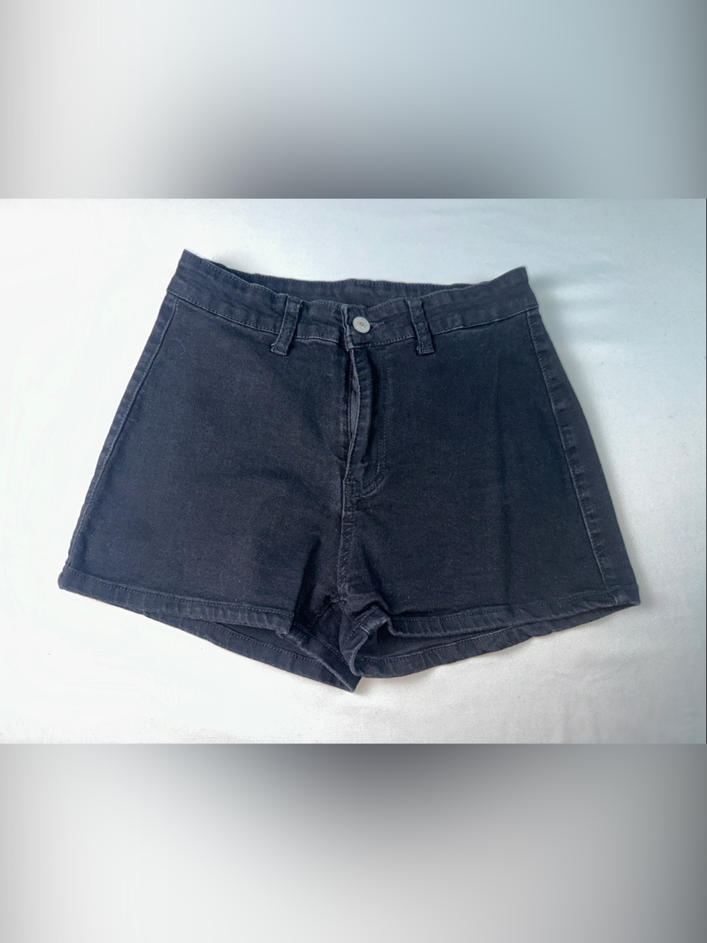 SHEIN Mom Shorts Size 6 Medium Black High-Waist Denim